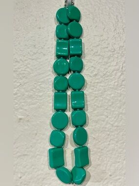 Vintage Chunky Green Beaded Necklace